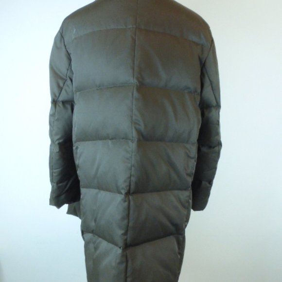 CALVIN KLEIN PUFFER reversible Brown Tan long COAT down filled L cozy - Picture 6 of 9